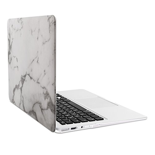 kwmobile Hardcase Laptop Hülle für Apple MacBook Air 13" (ab Mitte 2011) - Marmor Design Weiß Schwarz dünne gummierte Schutzhülle Cover Case Tasche