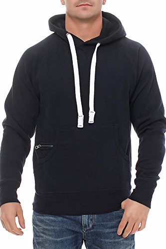 Happy Clothing Herren Pullover Dunkelblau mit Kapuze Pulli bergre bis 3XL 4XL 5XL, Farbe:Dunkelblau, Gre:5XL