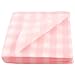 80 Pcs Disposable White Pink Check Pattern Plant Fabric Facial Towel