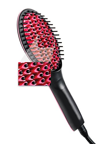 Genius Simply Straight Keramik Haar-Glätt-Bürste | Pink-Schwarz | 2 in 1 Glätteisen und Bürste | LCD-Temperaturanzeige bis zu 230 °C | Für alle Haartypen | TV-NEU - 2