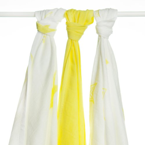 XKKO BMB Diapers Stars Lemon Mix 70 x 70cm (Set of 3)
