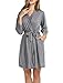 Produktbild UNibelle Damen Bademantel Morgenmantel Kimono Saunamantel Nachthemd Baumwolle