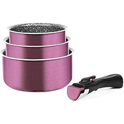 Arthur Martin AM 120 P AM120 P Jeu DE 3 CASSEROLES, Aluminium, Prune, 20 cm