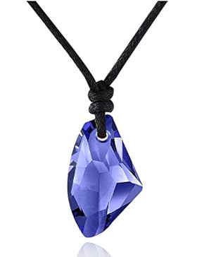 City Ouna® Swarovski Elemente österreichischer Crystal lila Halskette Pullover lange Leder Kette Mode Schmuck...