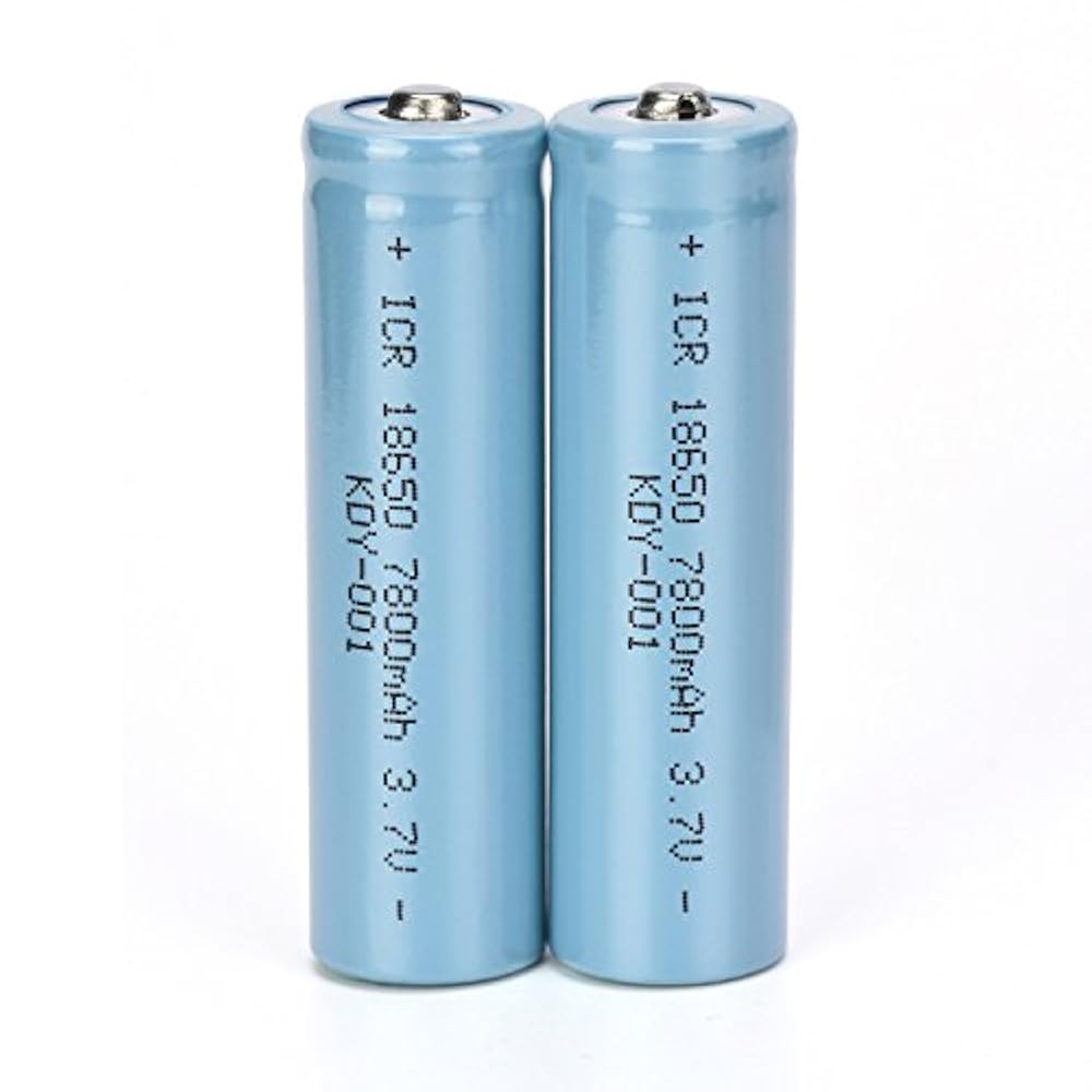 Batterie 2PCS Batterien Set Für Taschenlampe sunnmi 3.7V 5800mAH Li-Ion aufladbare 18650 (65mm x 18mm, Blau)