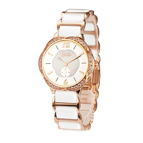 Barbie Damenuhr Leder Armband Kupfer Armbanduhr Quarz Analog Uhr Schwarz