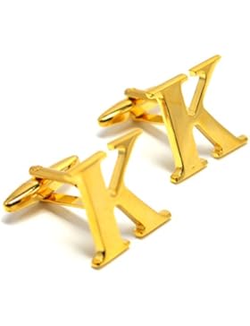 MESE London Buchstaben Alphabet Buchstaben Manschettenknöpfe Initiale - Buchstabe K Goldene