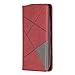 Produktbild Chreey Hülle für Nokia 2.2 (2019), Premium PU Leder Flip Schutzhülle Rautenmuster Handyhülle mit Kartenfach Standfunktion, Rot