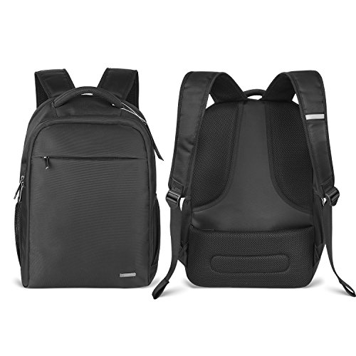 PRASACCO Notebookrucksack Laptoprucksack Backpack f  r 15 6 Zoll Business Rucksack wasserabweisender Schulrucksack zum Wandern Uni Reisen Camping Schw