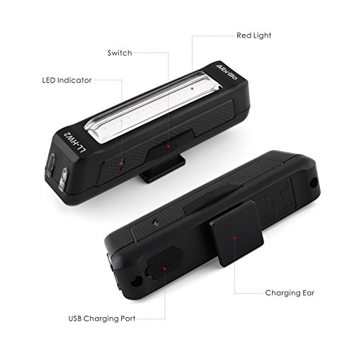 Albrillo LED Fahrradlicht Wiederaufladbar 500mAh Akku Blink-Rotlicht mit 6-Lichtmodi - 3