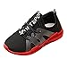 Produktbild Patifia Kinder Schuhe Sneaker Unisex Jungen Mädchen Brief Drucken Turnschuhe Mesh Gemischte Farbe Freizeitschuhe Sommer Laufschuhe Rot Schwarz 25-36 EU