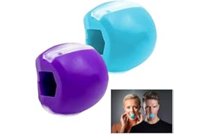 FOHIL Jaw Trainer Jawline, 2 sztuki, trener szczękowy, linia szczęki, podwójny podbródek, przyrząd do ćwiczeń twarzy, trener szczęk, piłka fitness, ujędrnianie karku, twarzy, 2 sztuki
