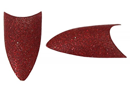 Effect Beauty Glitter Stiletto Nail Tips - Red