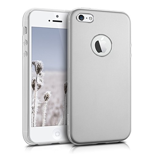 kwmobile Étui rigide coque de protection pour Apple iPhone SE / 5 / 5S avec verso en aluminium et cadre bumper en silicone TPU 