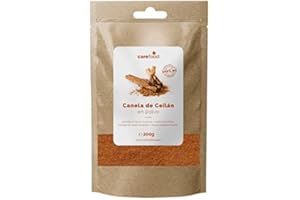 Carefood - Canela Ceylan en Polvo Bio - 200 g - Canela en Polvo Ecológica Apta para Veganos - Ayuda a Proteger tu Sistema Digestivo y Respiratorio - Canela Ceilán Molida