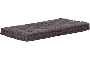 vidaXL Coussin de Plancher de Palette Coussin de Canapé Coussin de Siège Extérieur Jardin Terrasse Confortable Doux Coton 120x80x10 cm Anthracite