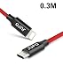 Produktbild USB Type C auf Lightning Kabel (0.3M), JUFD Stromversorgung Typ-C auf Lightning Data Sync & Schnellladekabel für iPhone X / 8/8 Plus / neues Macbook Pro 2016. (rot) (Nicht unterstützt IOS 11.3)