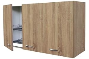 Arredobagno e Cucine Mobile scolapiatti armadietto pensile rovere da 80cm, 2 sportelli H.60 + pensile