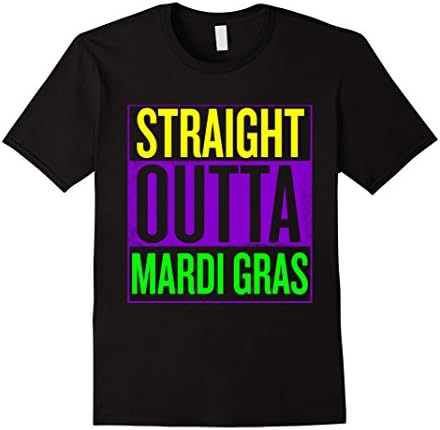Men's Straight Outta Mardi Gras T-Shirt Medium Black