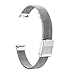 Produktbild Fcostume 218mm Milanaise Edelstahl Uhrenarmband Armband + HD-Film für Fitbit Inspire/Inspire HR (Silber)