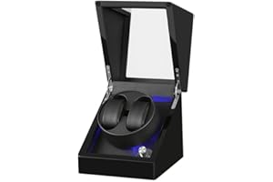 DRAIGERWAY Automatyczne pudełko Uhrenbeweger PU Leder Uhrengehäuse mit leisem Motor Netzteil für Automatikuhren..