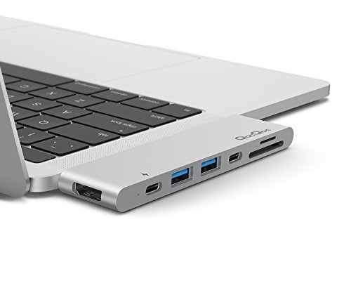 EgoIggo HUB USB C Thunderbolt 3 40Gbs, Port HDMI 4K, Lecteur de SD & Micro SD, Ports USB-C, Ports USB 3.0, Compatible avec MacBook air 2018, MacBook Pro 2016 2017 Touch Bar (7-in-1-Silver)
