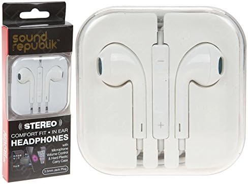 Sound Republik Comfort Fit In-Ear Headphones White Earphones 3.5mm Audio Jack
