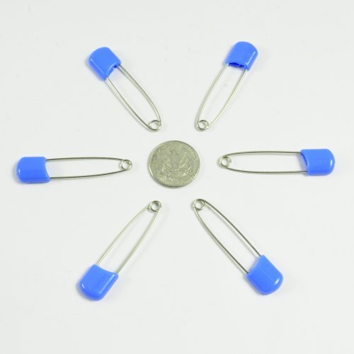 Eshop 12pcs Safely Pins Baby Child Infant Kids Stainless & Rustproof Diaper Pins+ Eshop Cable Tie (Light Blue)