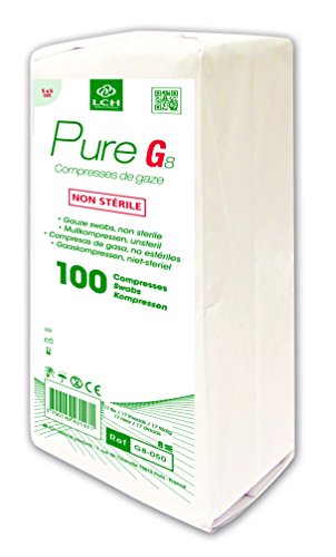 LCH - G8-050 - Compresses de Gaze Non Stériles - Douces au Toucher - Ne se Déforment Pas - N'adhérent pas à la Peau - Compatible avec toutes les Solutions Antiseptiques