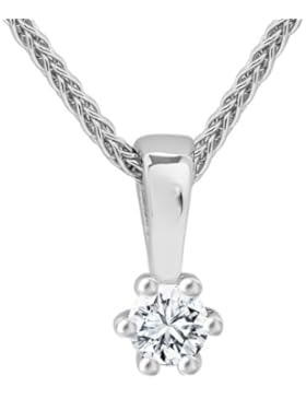 Diamond Line Damen - Halskette 585er Gold 1 Diamant ca. 0,10 ct., weißgold