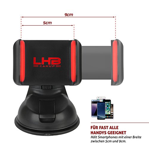 Robuste Universal Handyhalterung fÃ¼r Auto Windschutzscheibe, Armaturenbrett, Schreibtisch uvm. mit 360Â° drehbarem Kugelgelenk und extra KlebeflÃ¤che auf dem Saugnapf