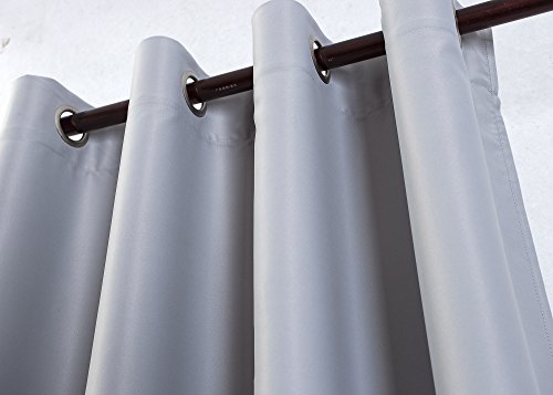 KEYNIS Blickdichte Gardinen Ösenvorhang Blickdicht Vorhang Verdunkelung 1 Stück (140x245cm, Grau) - 4