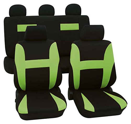 Preisvergleich Produktbild Faszination 76506, Autositzbezug Schonbezug, Komplett Set, Schwarz, Grün