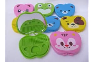 Fat-catz-copy-catz 1x Kids Ladies cute frog, bear, duck, compact mirror & comb gift set (random selection)