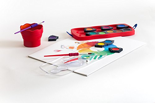 Faber-Castell 125023 – Farbkasten Connector mit 12 Farben, inklusive Clic and Go Pinsel, Größe 4 - 2