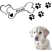 Hunde Knochen Motiv #3 | Wandtattoo | Napf Fressecke Aufkleber | Hund Motiv | Mit Name | Wunschtext