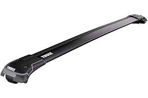 Thule - Barres de toit WingBar Edge (S) 9581B en alu pour barres de toit longitudinales - Noir, Aluminium, Noir, S