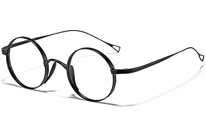 DAGIJIRD Runde Brillenrahmen im Vintage-Stil, Titanrahmen, Länge 132 mm, Retro-Brille