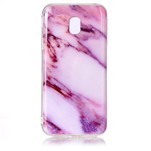 Samsung Galaxy J3 2017 Case ,Samsung Galaxy J330 Marble Case , Cozy Hut Soft Back Cover for Samsung Galaxy J3 2017 / SM-J330 Silicone Case Ultra Thin Anti-Scratch Shock Proof Silicone Rubber TPU Bumper Protective Back Case Cover with Cool Marble Stone Print Pattern for Samsung Galaxy J3 2017 / SM-J330 - Gold purple marble