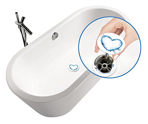 Wenko 207308500 Badewannenstöpsel Pluggy XXL Water Heart Abfluss-Stopfen, für alle handelsüblichen Badewannen-Abflüsse, Kunststoff, Mehrfarbig, 7,5 x 7,5 x 6 cm - 3