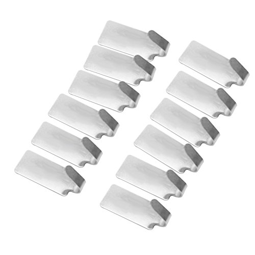 12Pcs Edelstahl Wandhaken Rechteckhaken Selbstklebend Mehrzweckhaken for Küche Bad