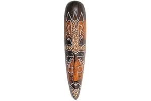 Masque Africain 50cm motif tribal. Déco murale africaine.