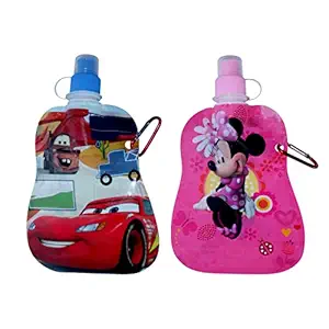 Raaya Portable Collapsible Water Bottle Pouch /Bag Drinking Water Folding Outdoor for Boys and Girls Set of 2