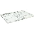 DUANYAN Real Luxurious Natural Marble Vanity Tray Genuine Marble Storage Tray for Home Decor Stone Tray for Bathroom/Kitchen/Vanity/Dresser Non-Resin/(arabescato)