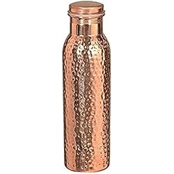 Credence Valley Copper Water Bottle 1pcs 1000ml Superior Hammered Design Made Up Of 99.99% Pure Copper Joint less Leak Proof Drink ware Suitable For Office, Travelling, School, College, Yoga And For Multi-Purpose Use.