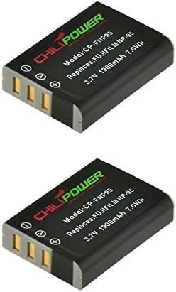 2x ChiliPower NP-95, NP95 (1900mAh) Battery for Fujifilm Finepix X100S, X100, F30, X-S1, F31fd, Real 3D W1, BC-65