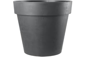 ‎KREHER Kreher XXL Pflanztopf/Pflanzkübel rund mit 79 cm / 58 cm Durchmesser, ausstattet mit Rollen! Der Eye-Catcher für Garten, Terrasse, Restaurants & Gewerbe! (Anthrazit, XL-Ø58cm)