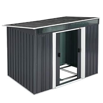 Gardebruk L Metall Gerätehaus 2m² mit Fundament 196x122x180cm 2 Fenster