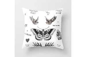 PAMELA ESTHER GraebnerSaleStore 18X 18inch Pastoral Style Cotton Linen Decorative Throw Pillow Cover Cushion Case New Tattoo ? La Harry H:314