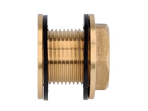 tecuro Regentonnenverschraubung Faßverschraubung Messing mit 1/2″ Aufnahme für Zapfhahn - 2